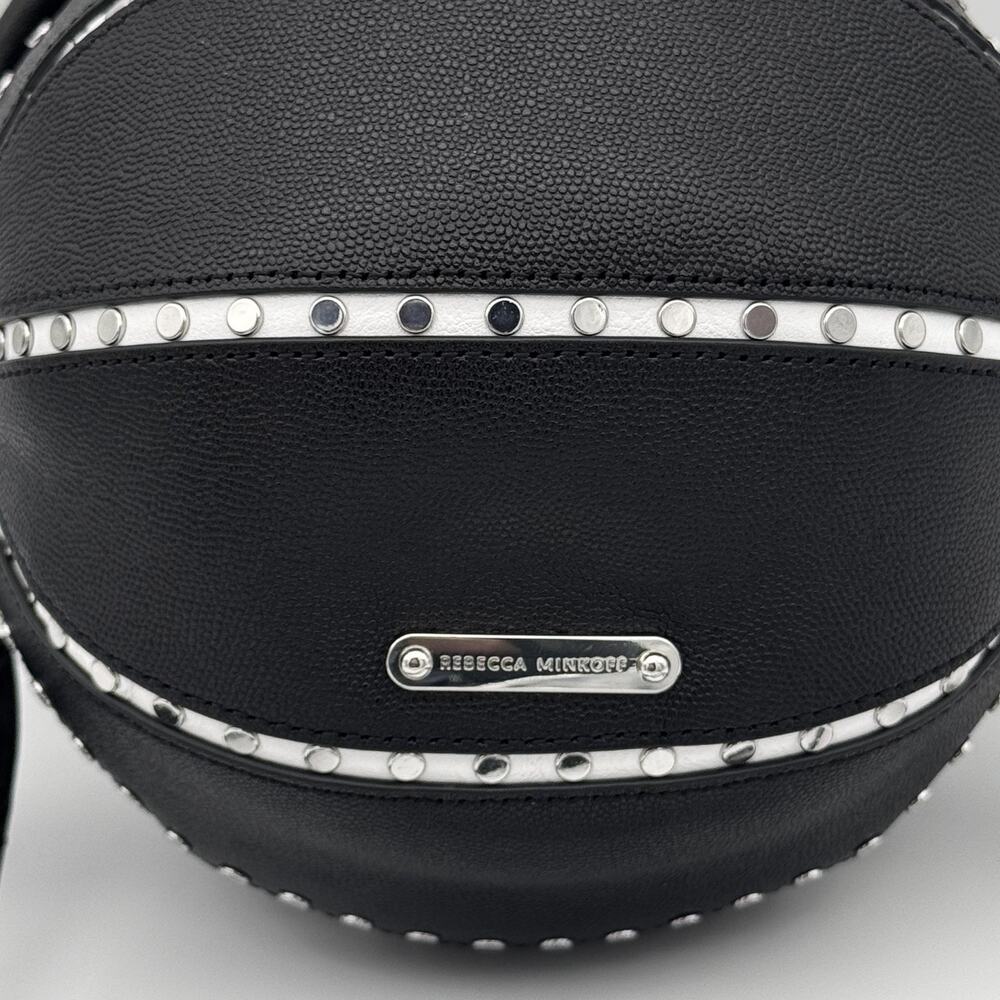 Rebecca Minkoff Basketball Bag Crossbody Leather Studded Black Handbag Purse NEW - Picture 3 of 10